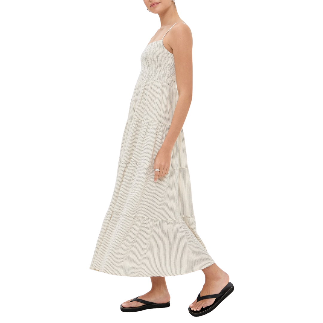 Balos Striped Maxi Dress in Natural