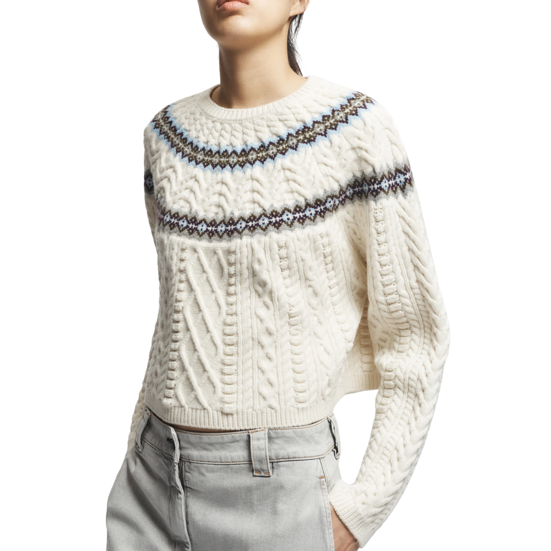 Ainsley Fair Isle Sweater in Multi Ivory