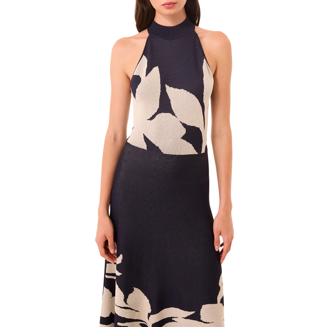 Eugenie Dress in Navy Flora