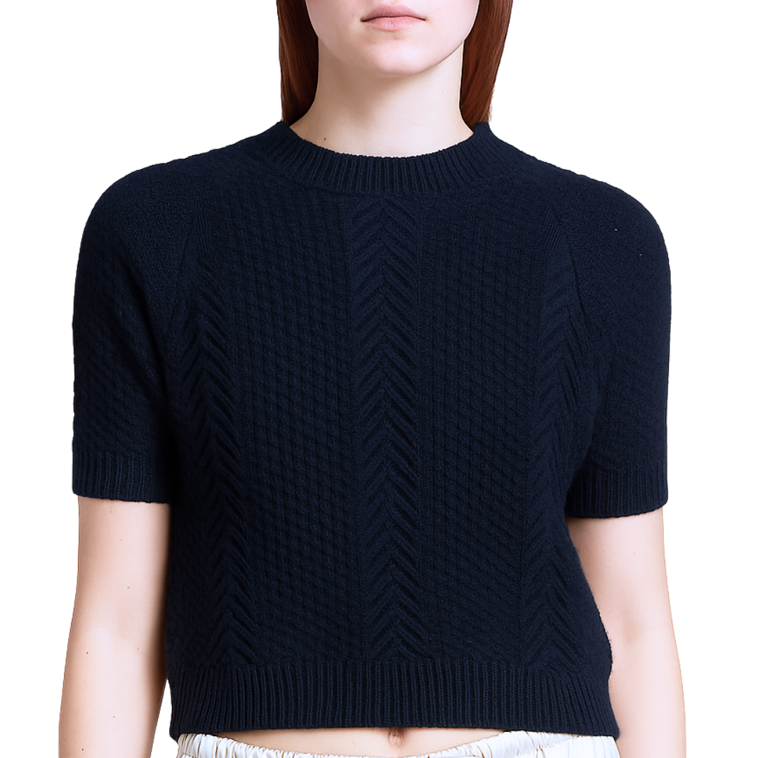 Rebecca S/S Cable Knit in Navy