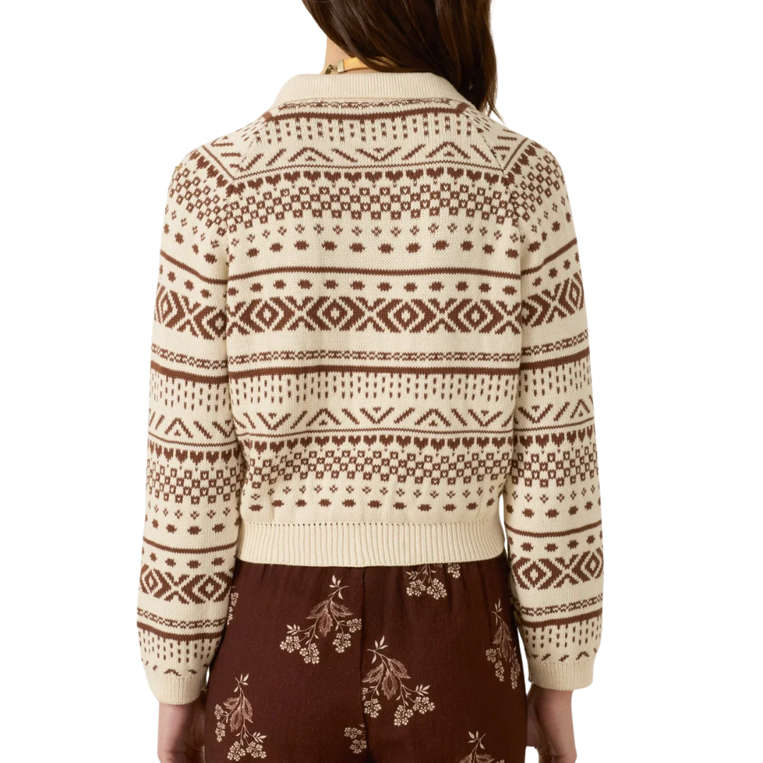 Liza Frost Fair Isle Top in Off-White