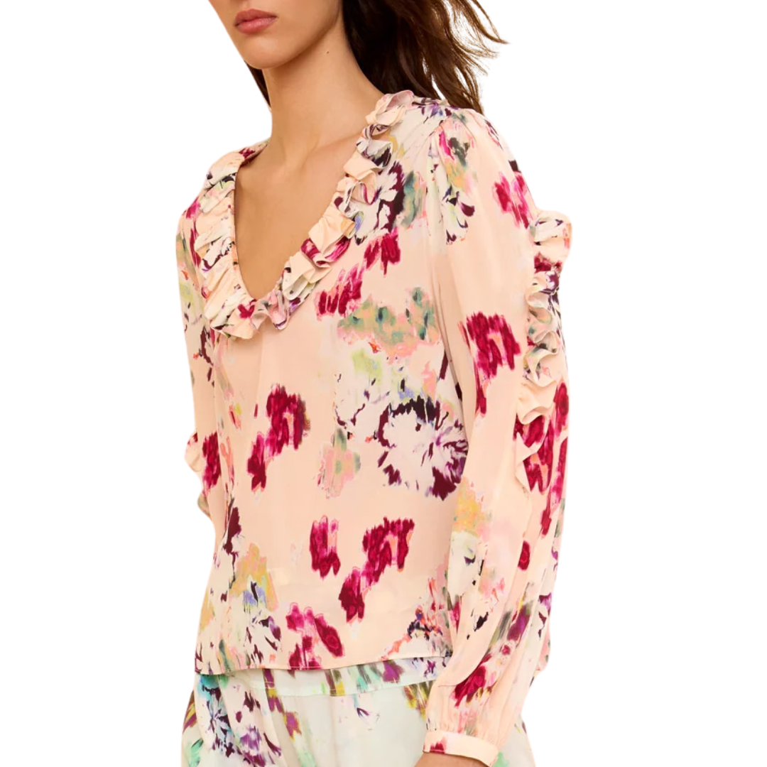 Marguerite Silk Blouse in Summer Garden