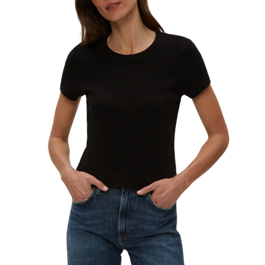 Mimi Crop Tee in Black
