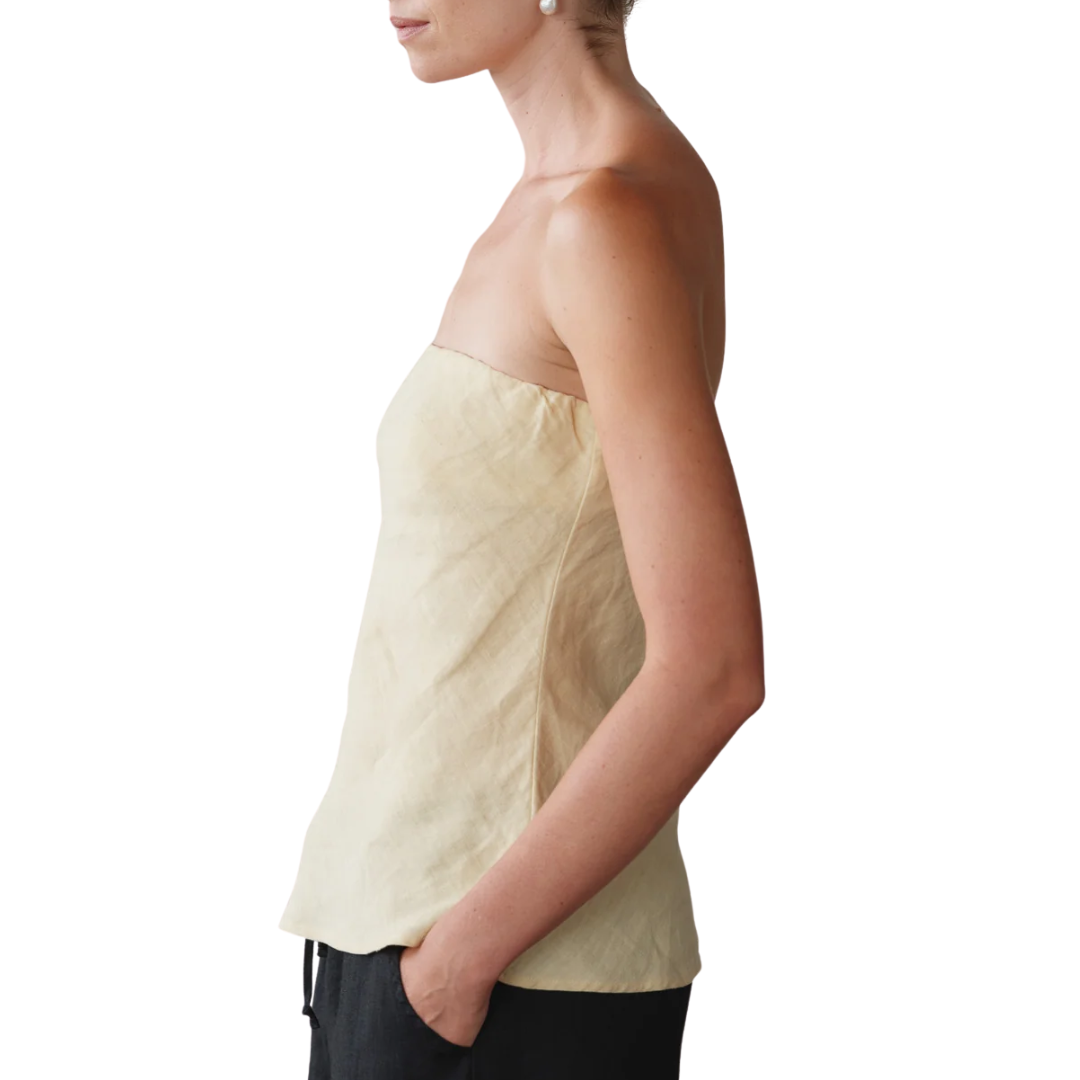 The Linen Tube Top in Butter