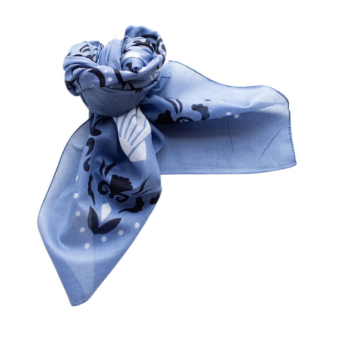 Cotton Bandana Scarf in Riviera