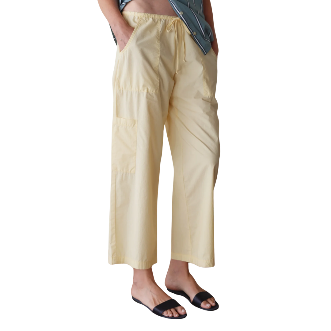 The Pop Drawstring Cargo Pant in Butter