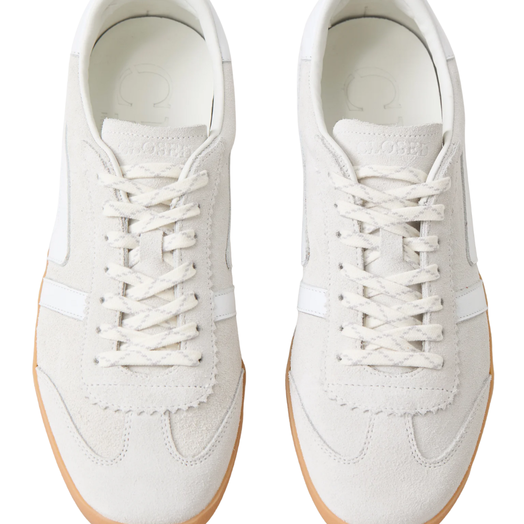 Suede Sneaker in White