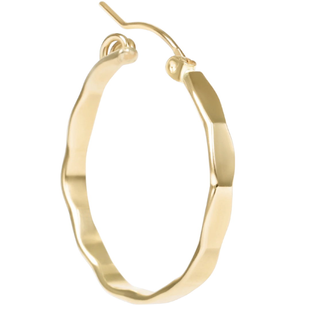Scalloped Round Gold 1.25" Hoop