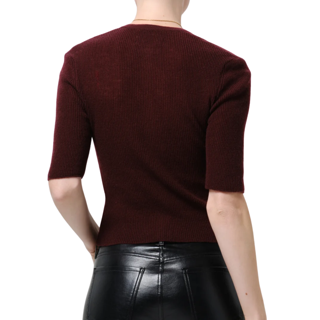 Tabitha Cardigan Sweater in Burgundy