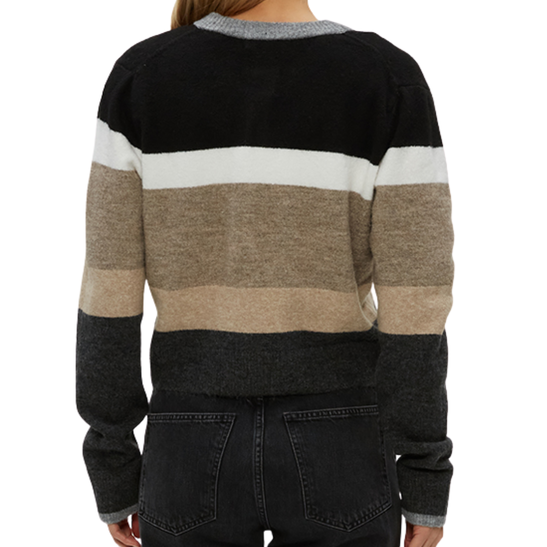 Fiona Stripe Cardigan in Neutral Stripe