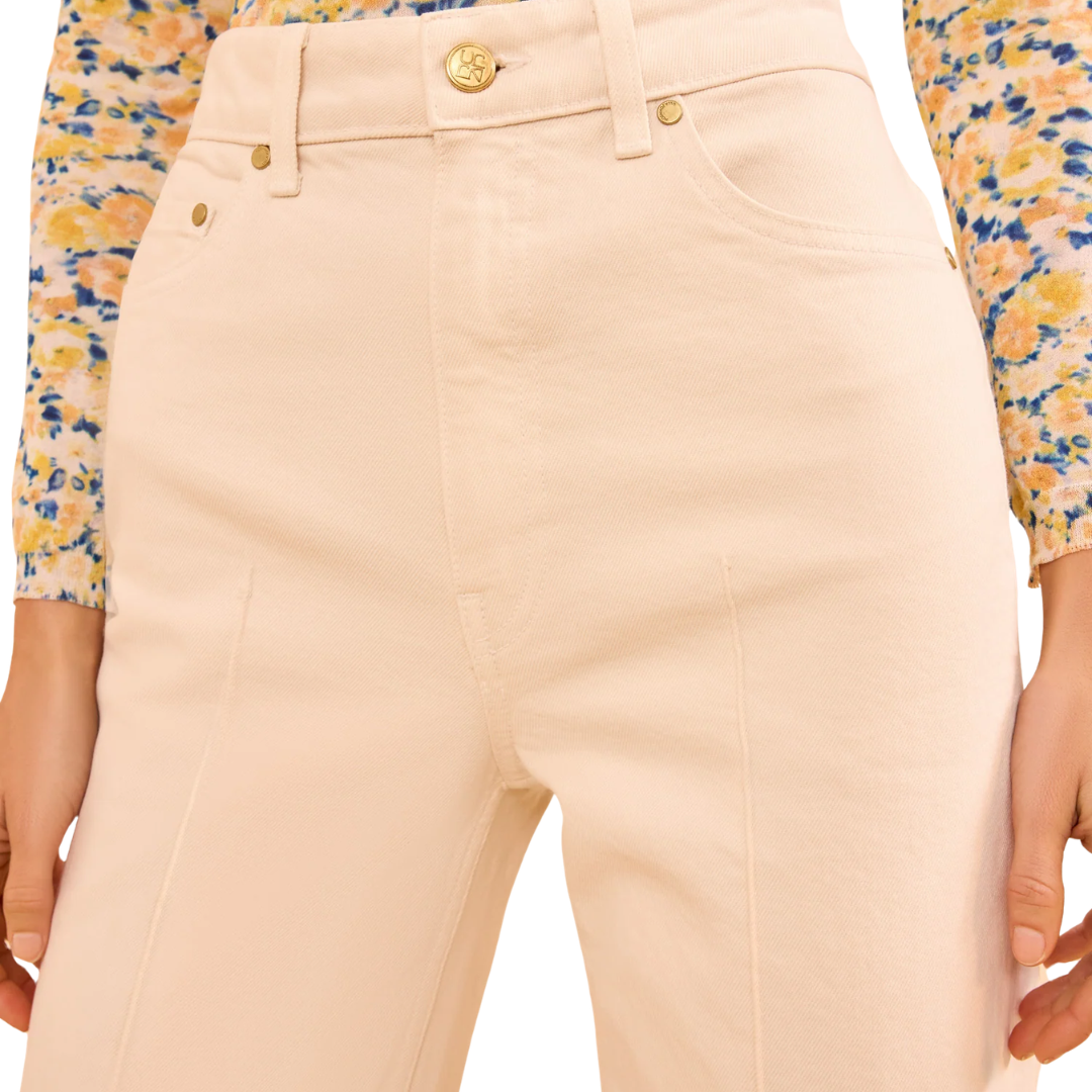 The Genevieve Stretch Pintuck Jean in Cowrie
