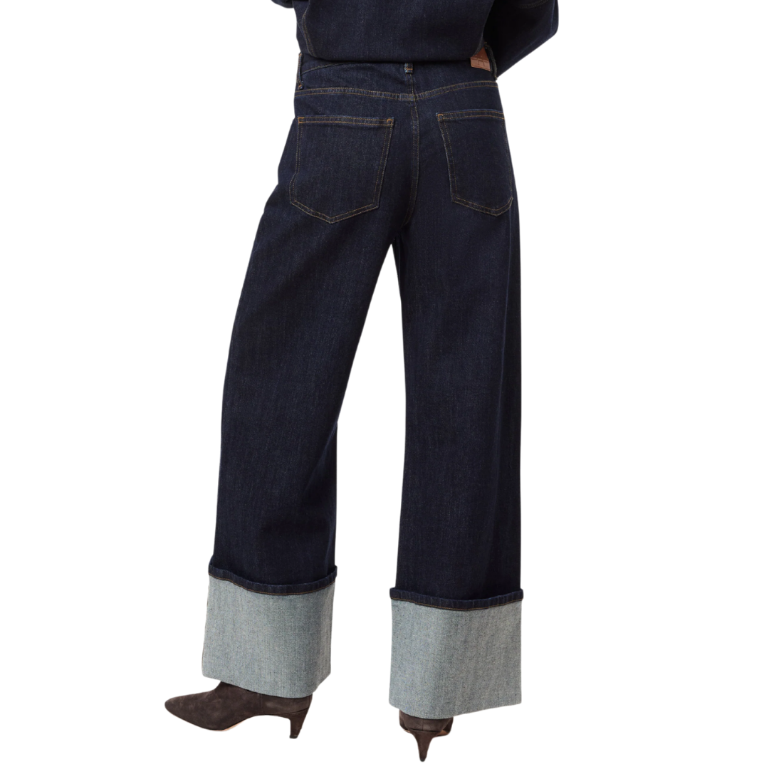 Camryn Cuffed Straight Crop Jean in Rinse