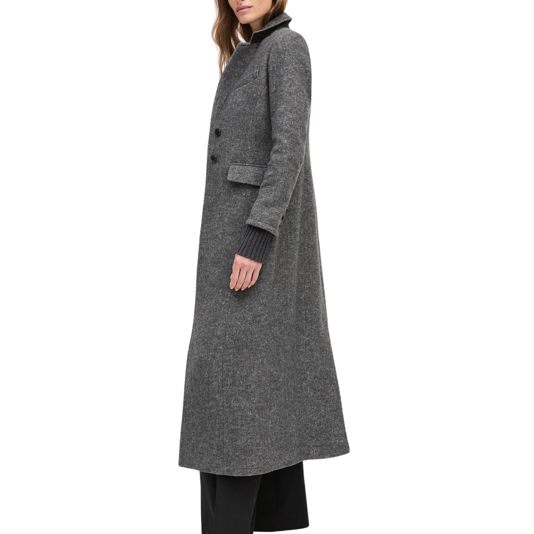 The City Coat in Grey Twill