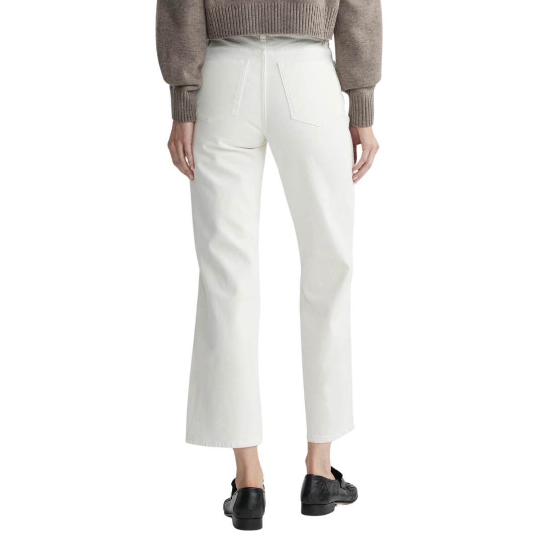 Pippa Refined Wide Leg Mid Rise Ankle in White
