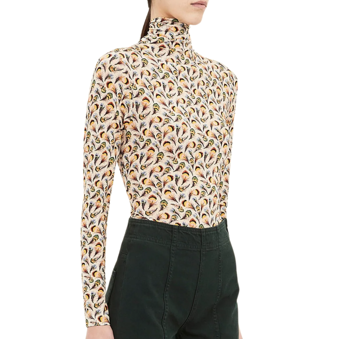 Aurelia Jersey Long Sleeve Turtleneck in Swan