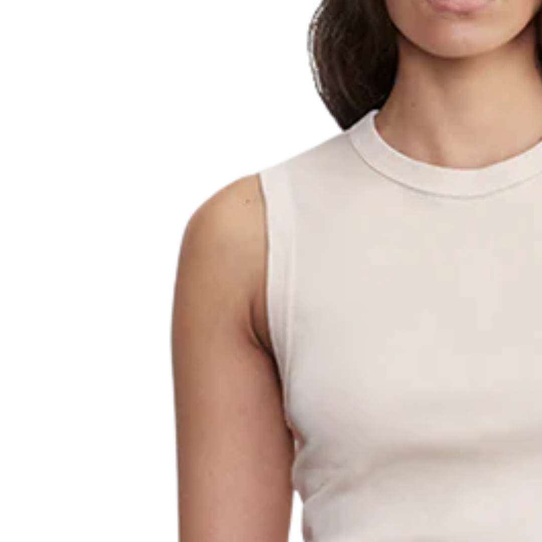 Supima Cotton Classic Sleeveless Tee in Parchment