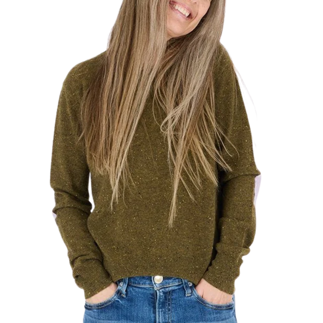 Patchwork Pullover in Army Green