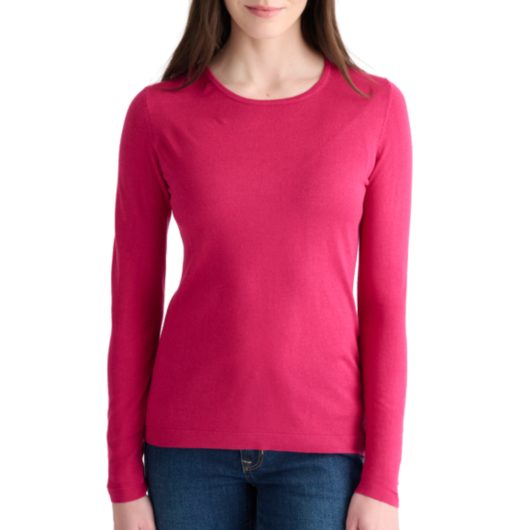 Long Sleeve Crew in Cranberry