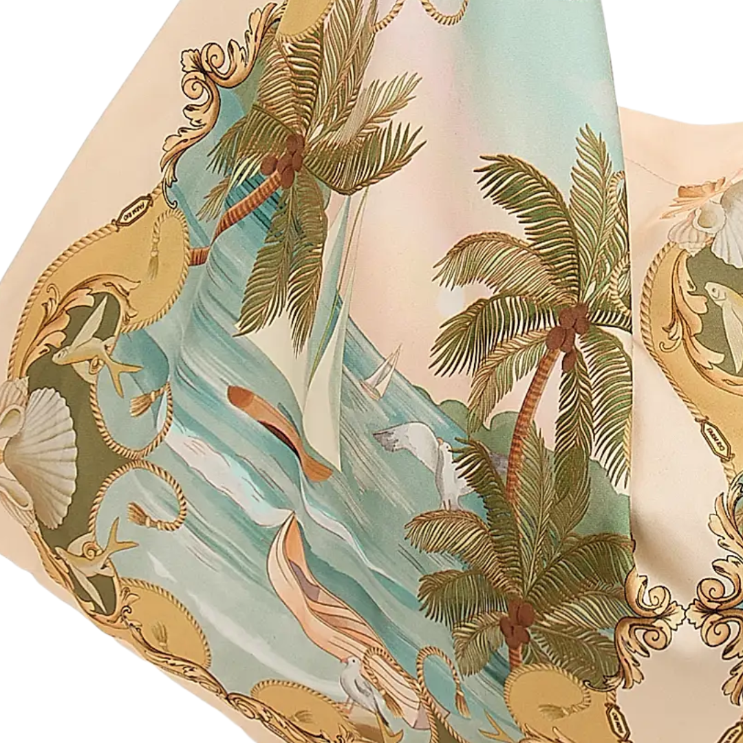 Satin Scarf Mini Bag in Royal Sea