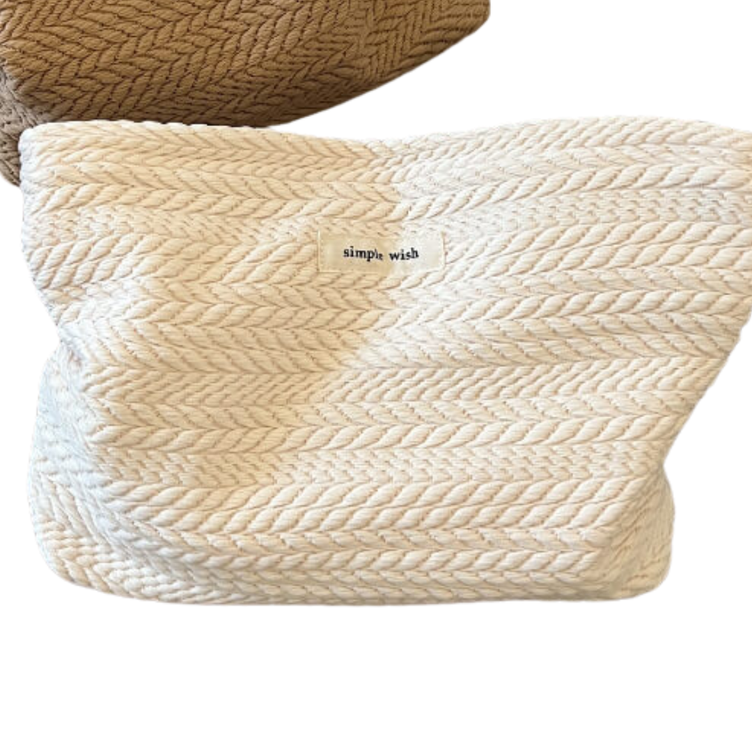 Solid Color Portable Make Up Bag in White