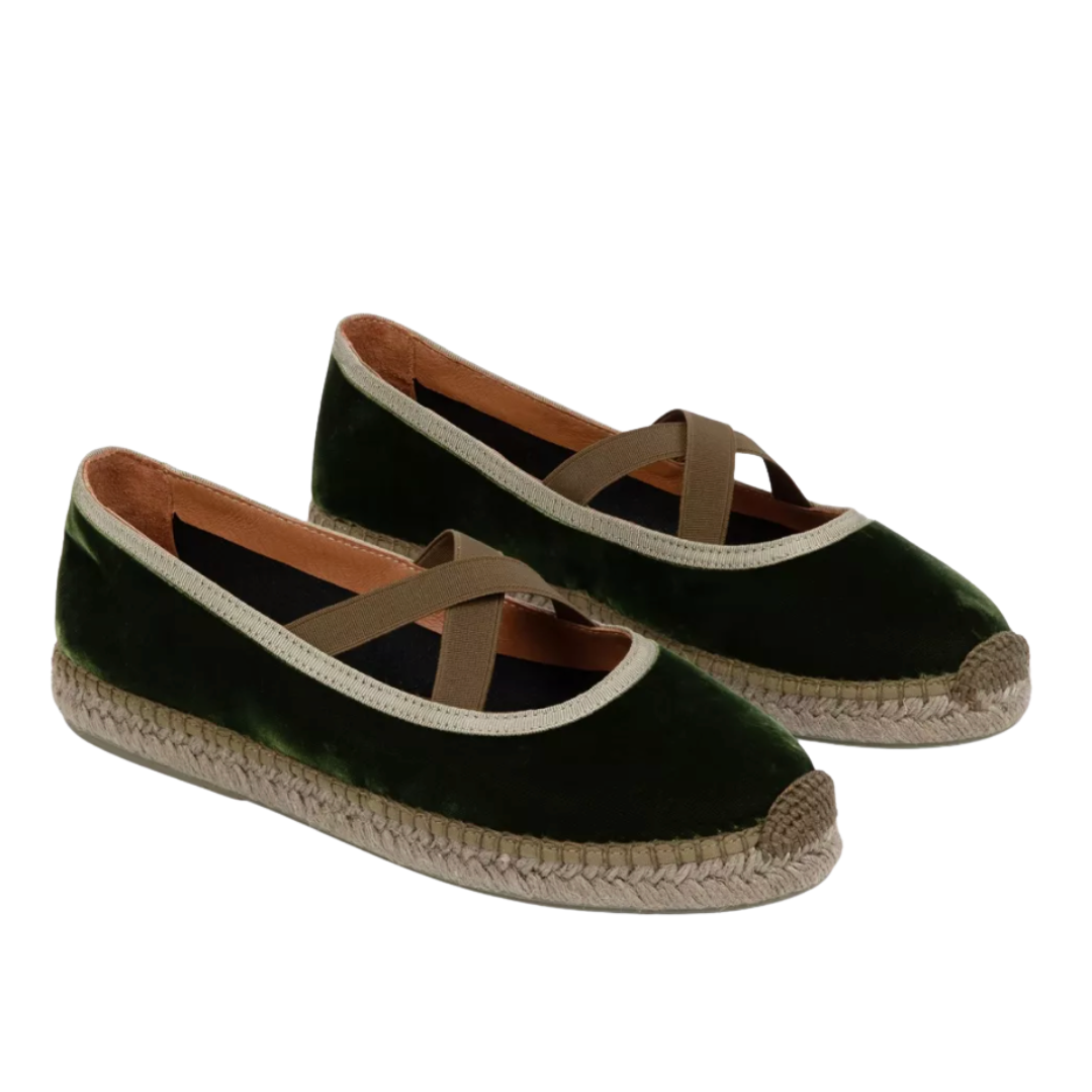 Chico Velvet Espadrille in Khaki