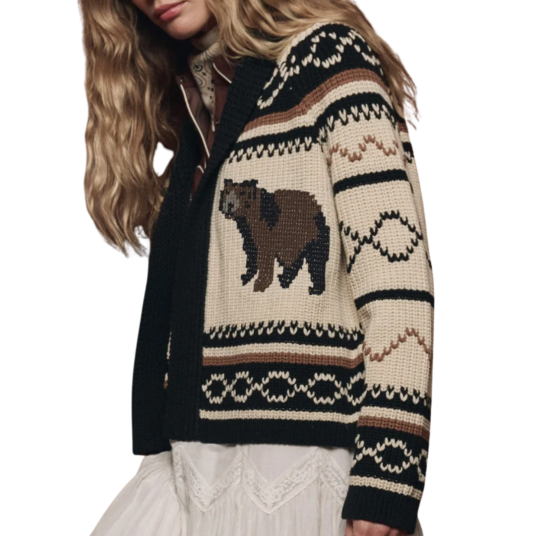 The Bear Lodge Cardigan in Black