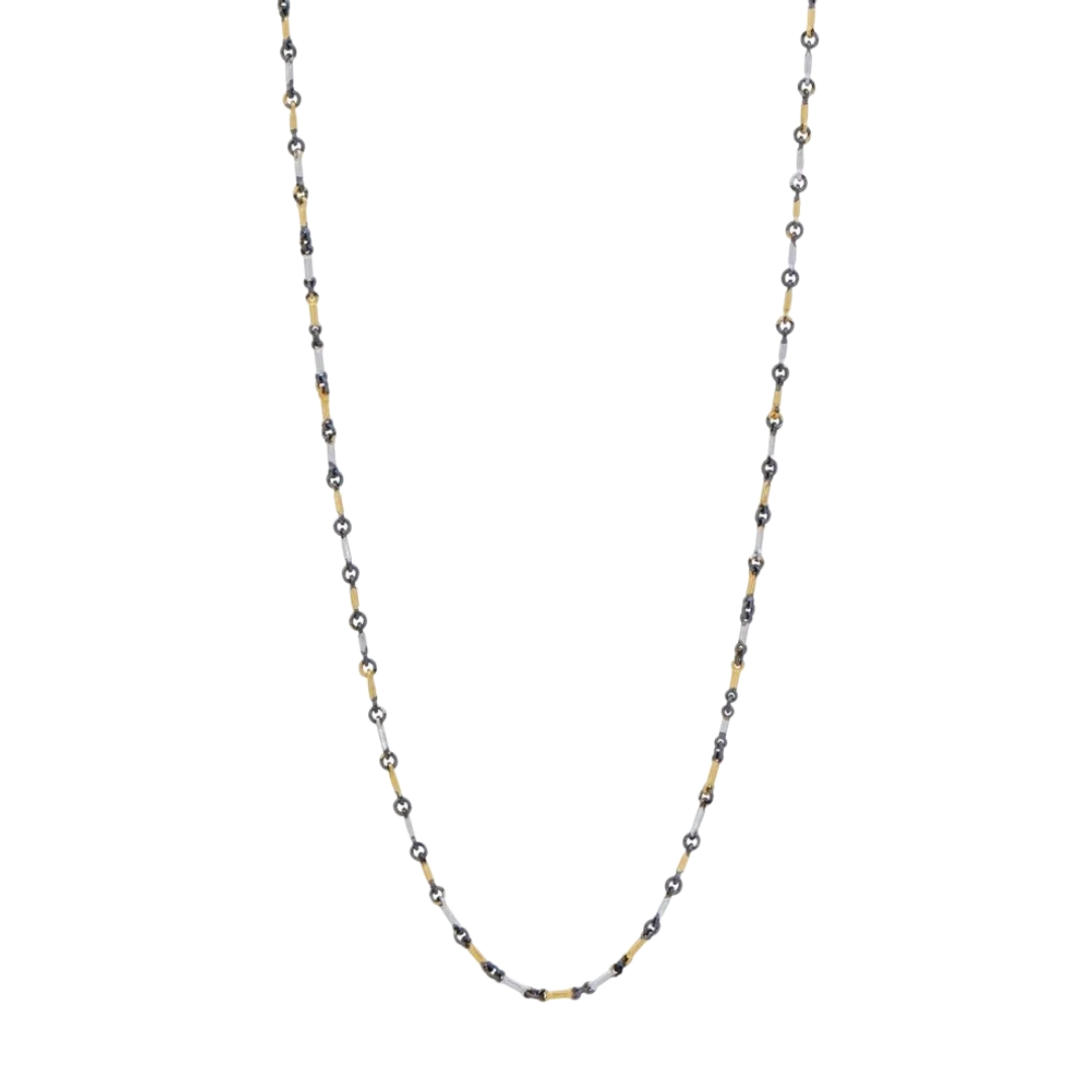 Signature Tri-Tone Bar Link Necklace 24"