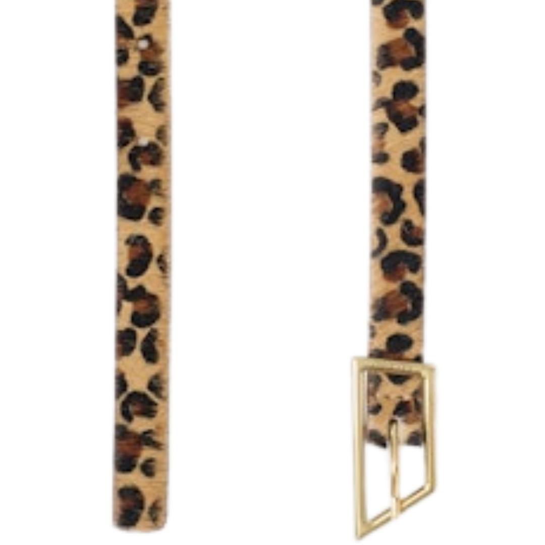 Slim Leather Belt in Urban Beige