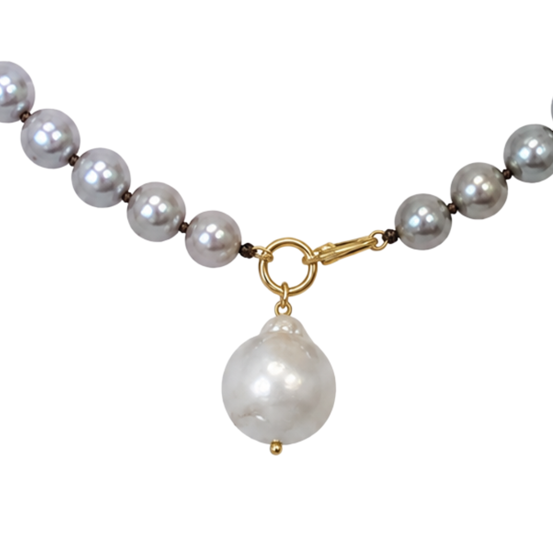 Shook Pearl 1 Baroque Grey 18" Necklace
