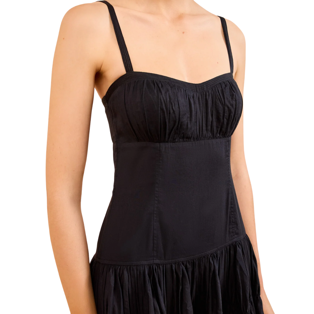 Emmalina Midi Dress in Noir