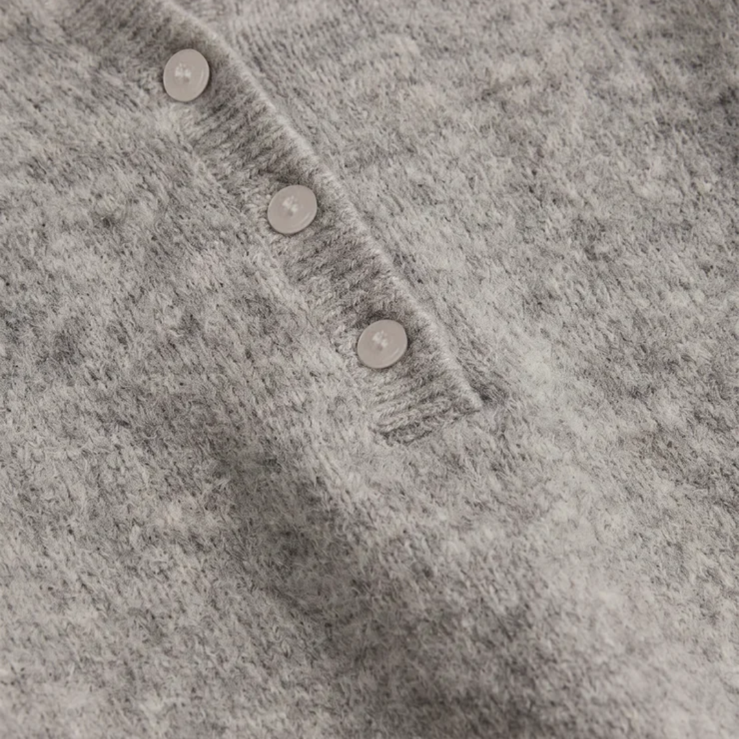 Westmont Henley Sweater in Classic Heather Grey