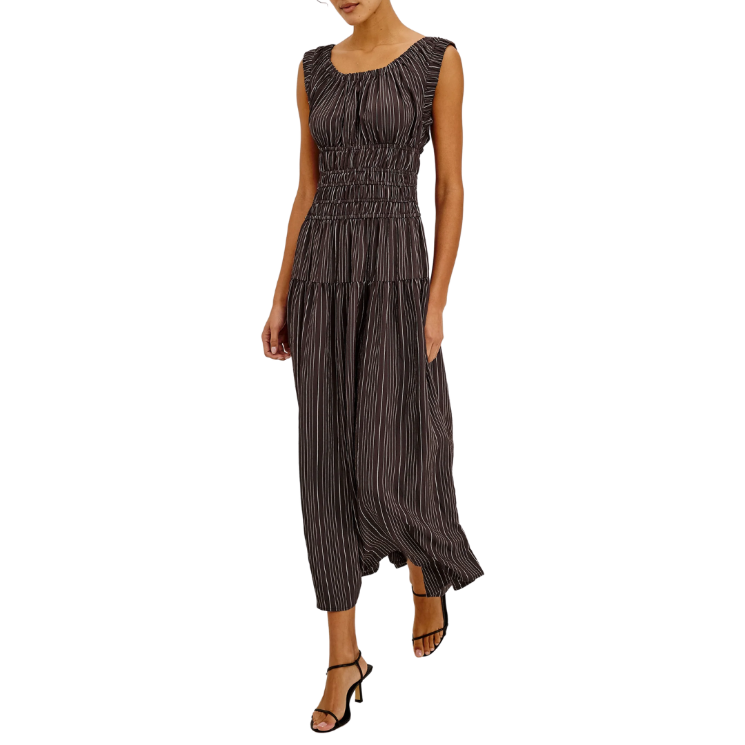 Anastasia Dress in Chicory Stripe