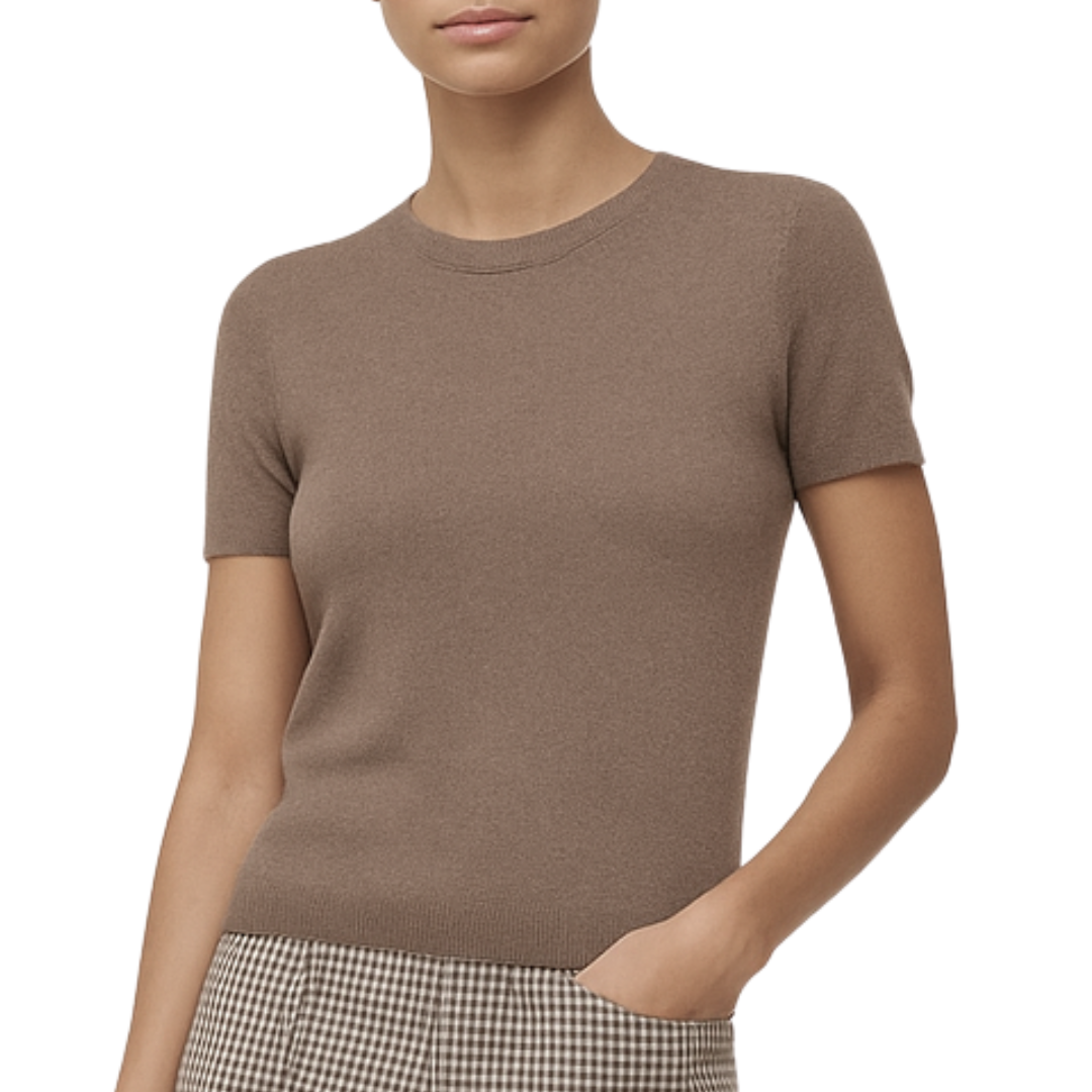 Easy Cashmere Tee in Truffle