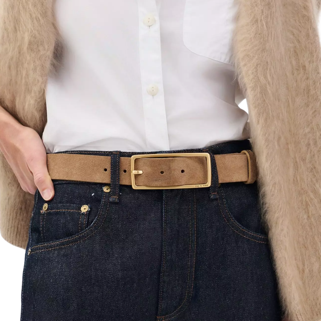 Rebound Suede Belt in Camel