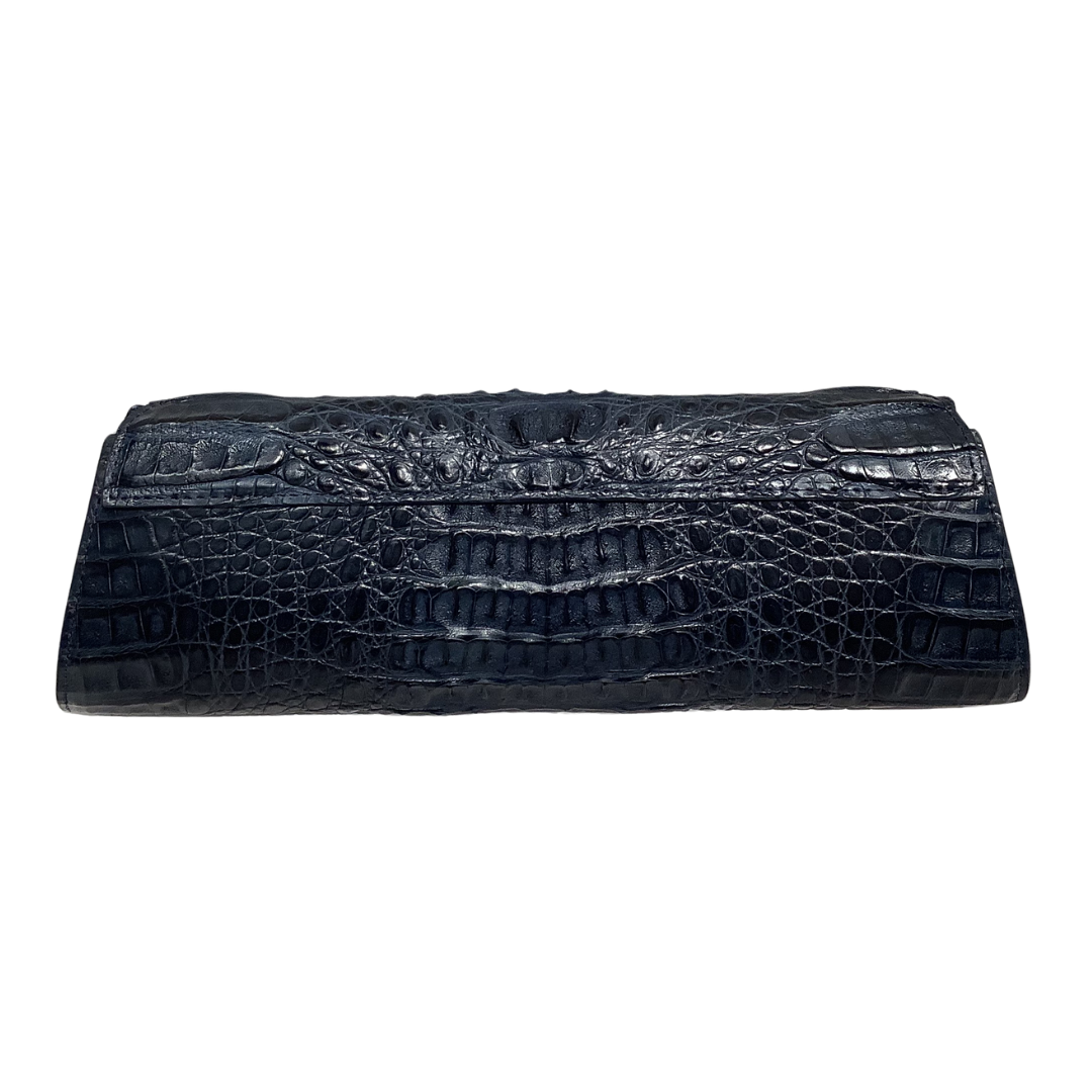 Hornback Crocodile Clutch in Navy