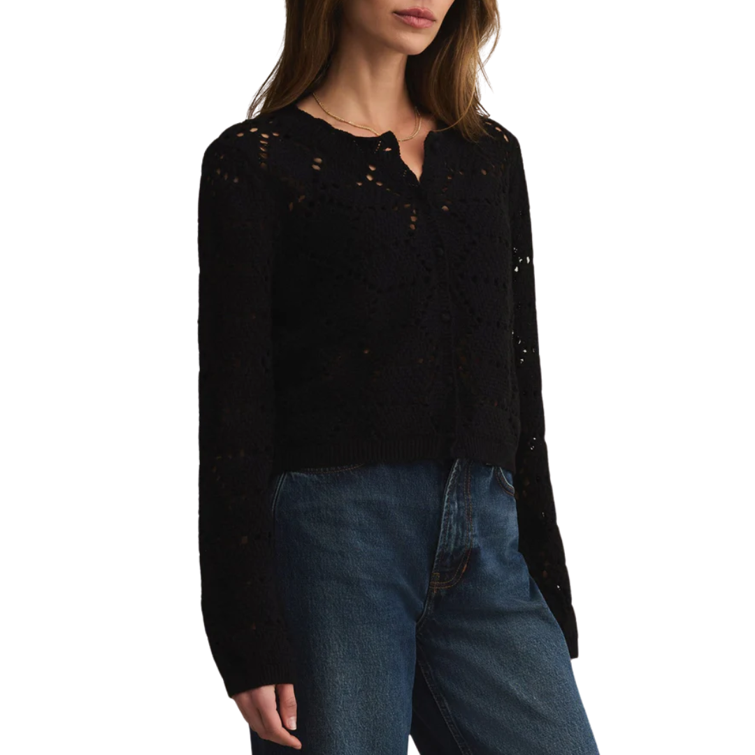 Rosalyn Diamond Cardigan in Black