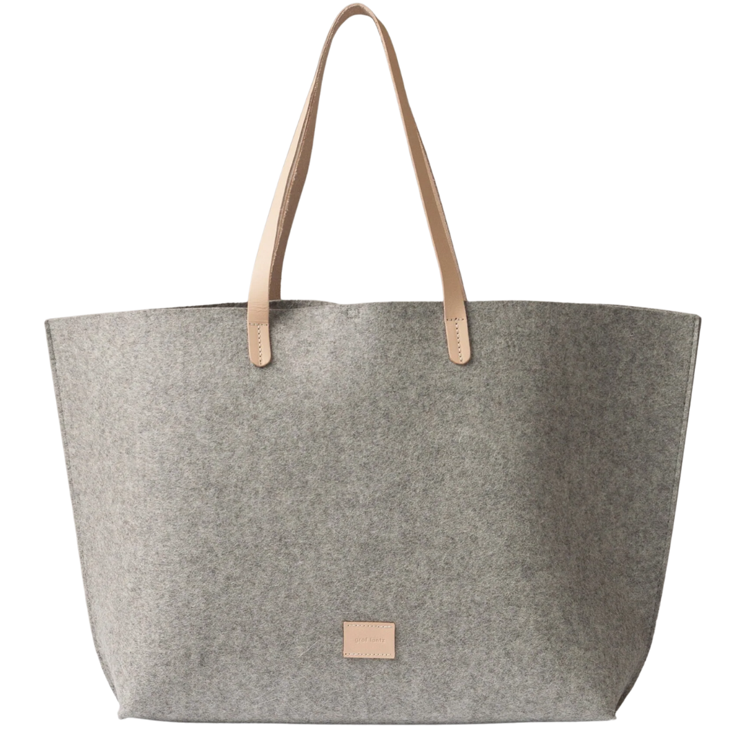Hana Merino Wool Boat Bag in Granite