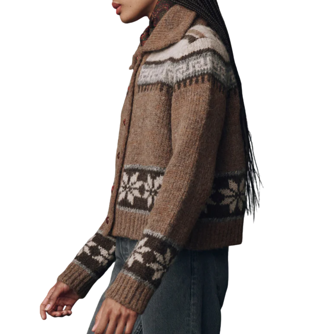 Nordic Scholar Cardigan in Hickory Fair Isle