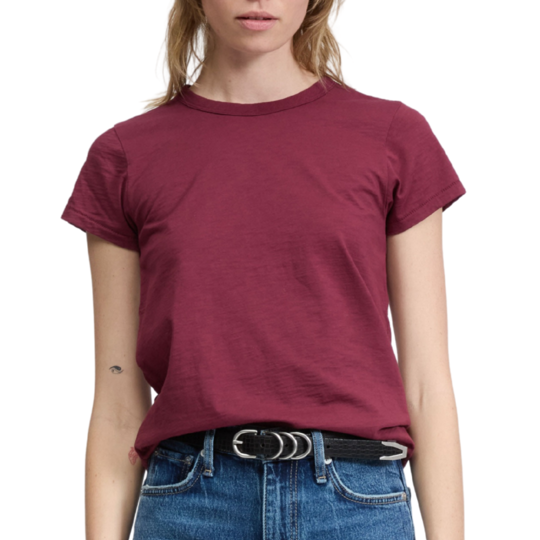 The Slub Tee in Burgundy