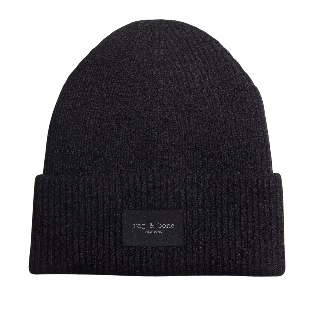 Blake Wool Blend Beanie in Black