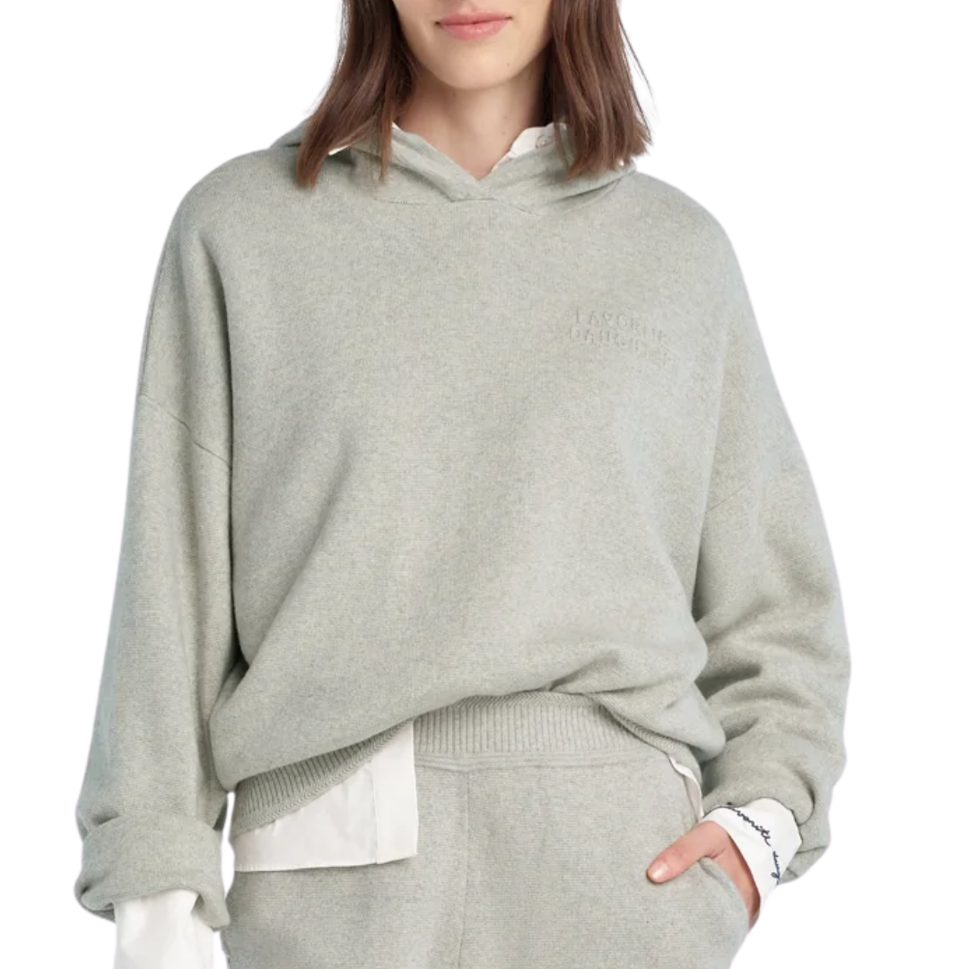 The Cropped Fatigue Sisters Hoodie in Heather Grey