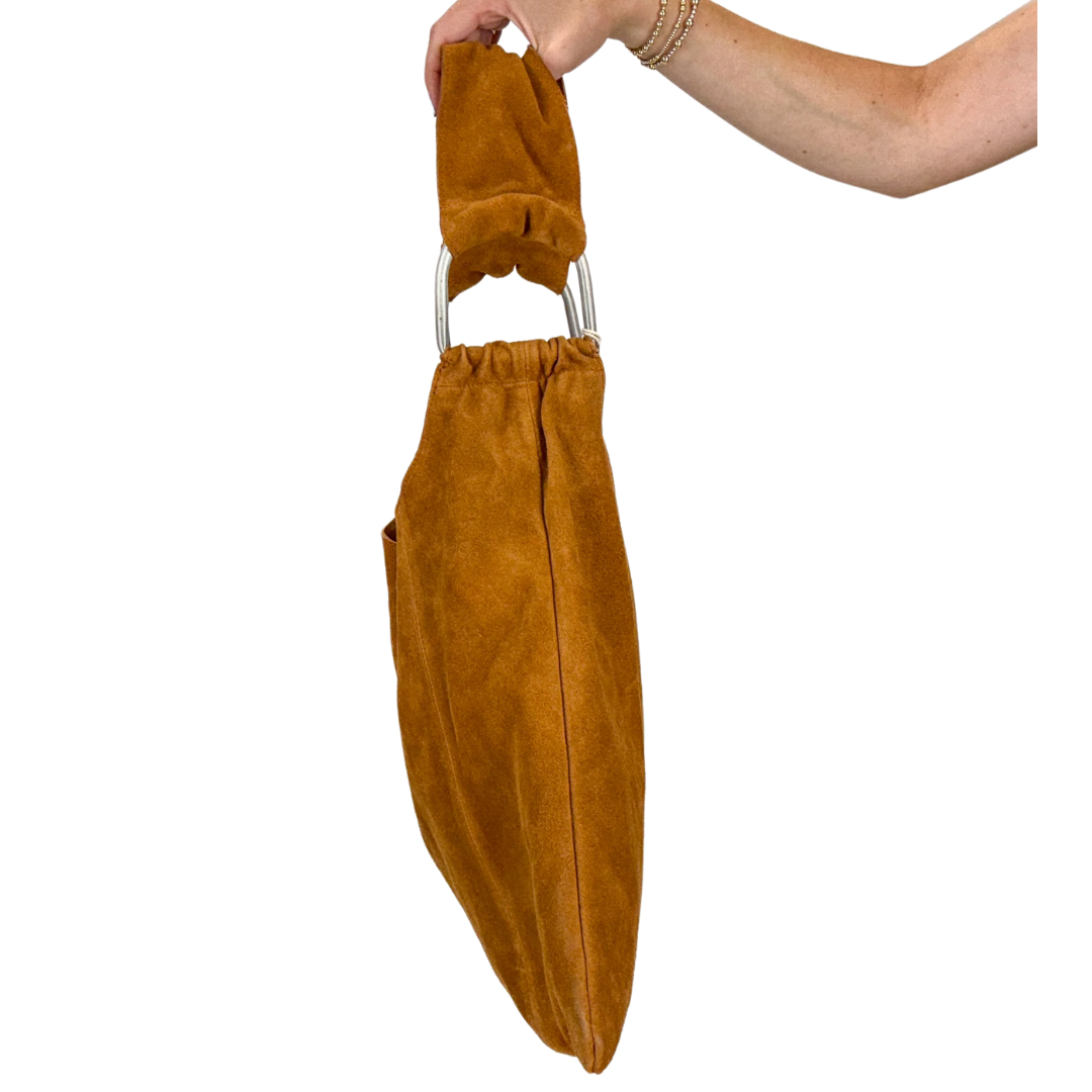 Bobbi Slouch Suede Tote in Saddle