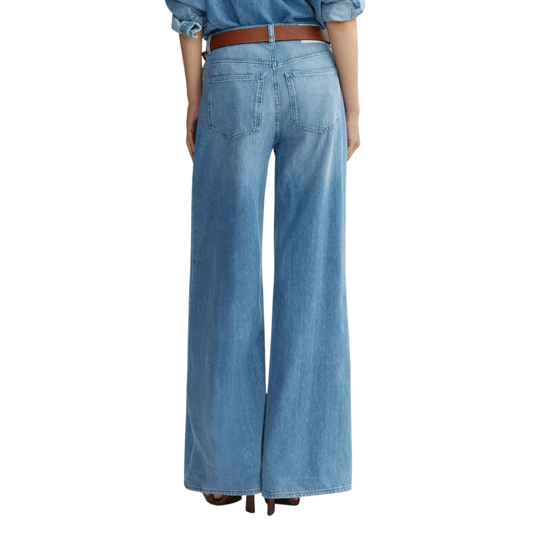 Alex Baggy Wide Leg Low Rise 32” Jeans in Riverbank Aura