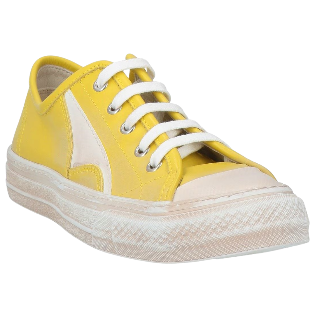 Gomma Double Sneaker in White/Yellow