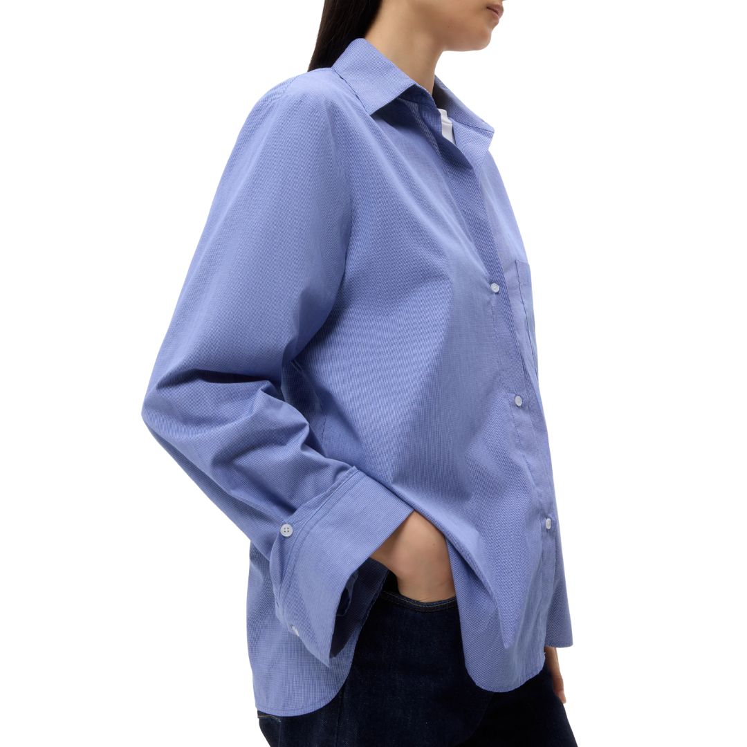 Next Morning Shirt in White/Navy