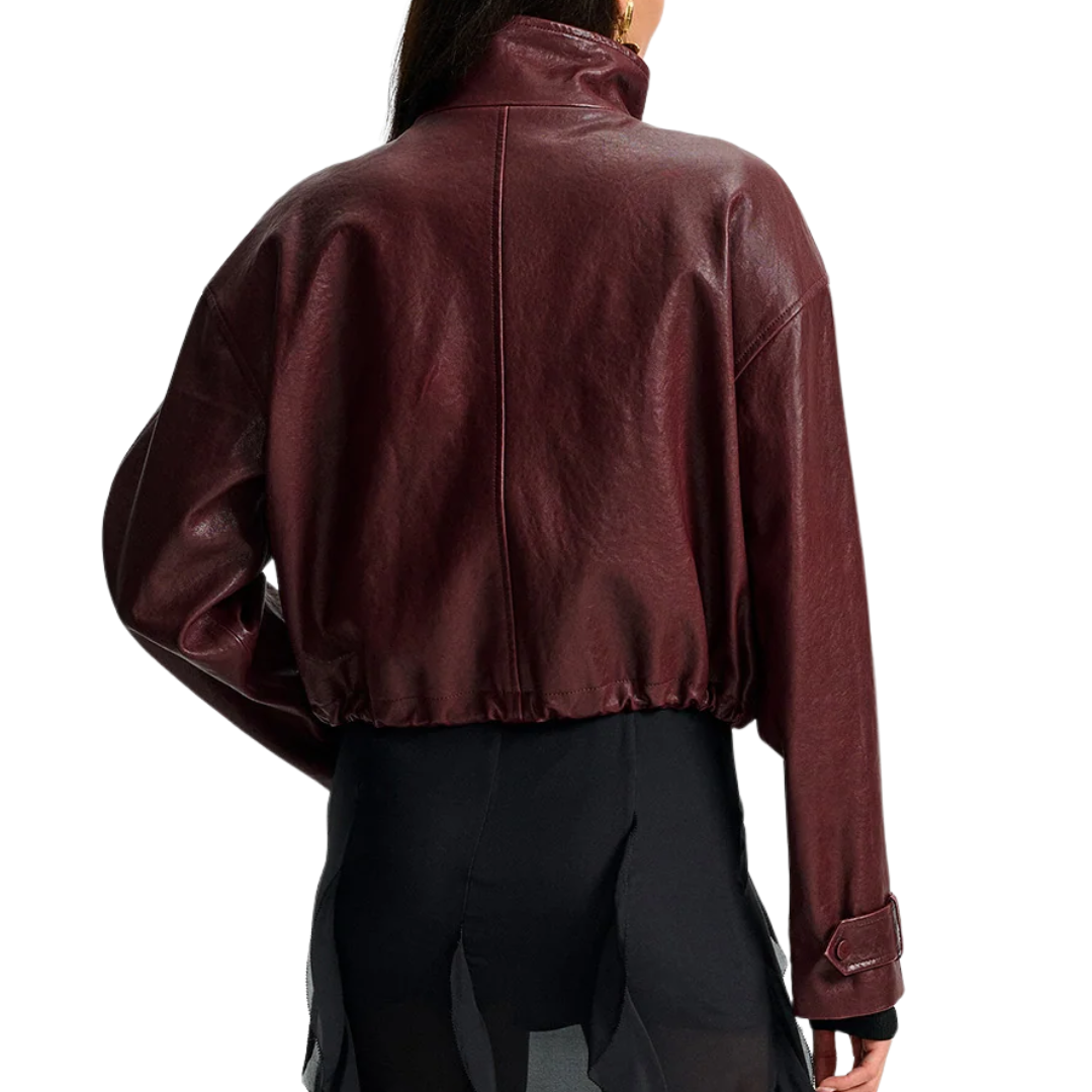 Bateman Leather Jacket in Raisin