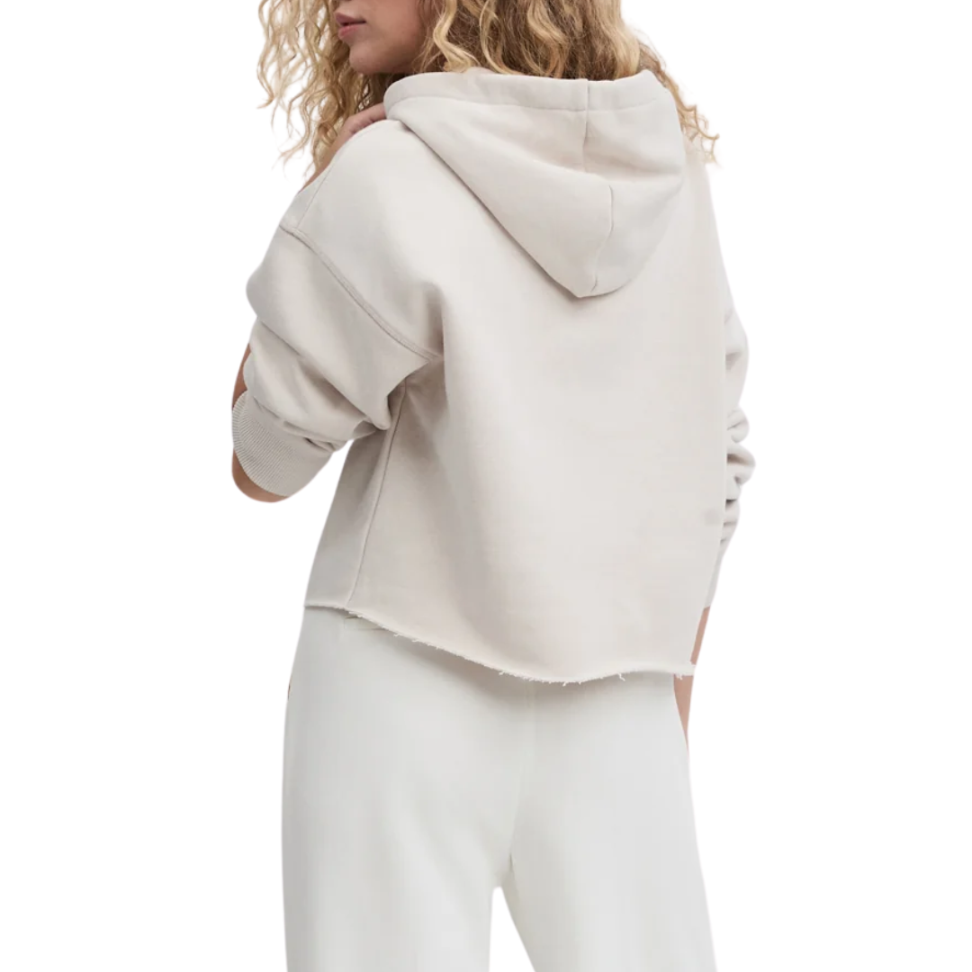 Cropped Collegiate Hoodie in Stone Dijon