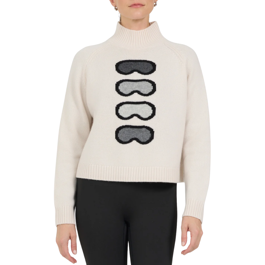 Ski Goggle Mockneck in Ivory Combo