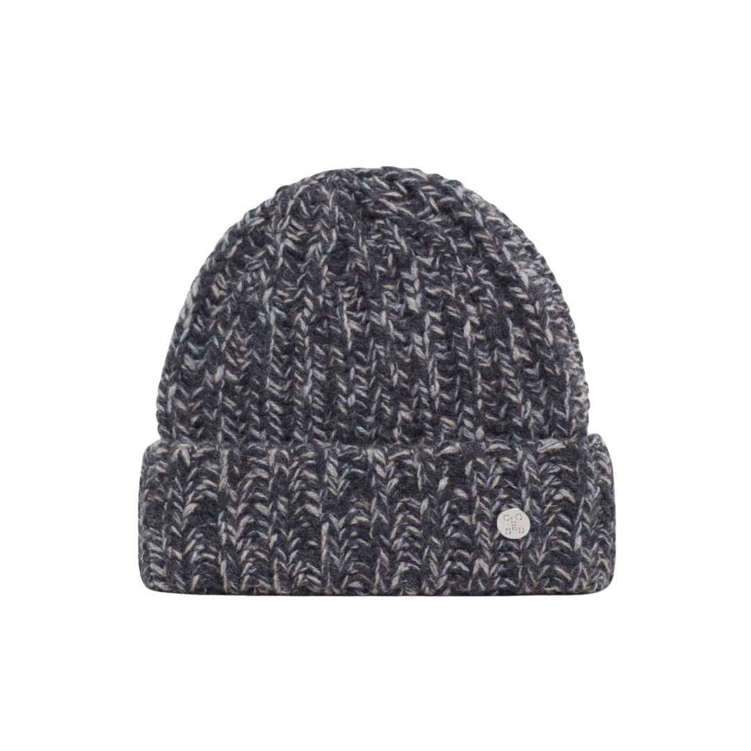 Knitted Hat in Dark Grey Multi