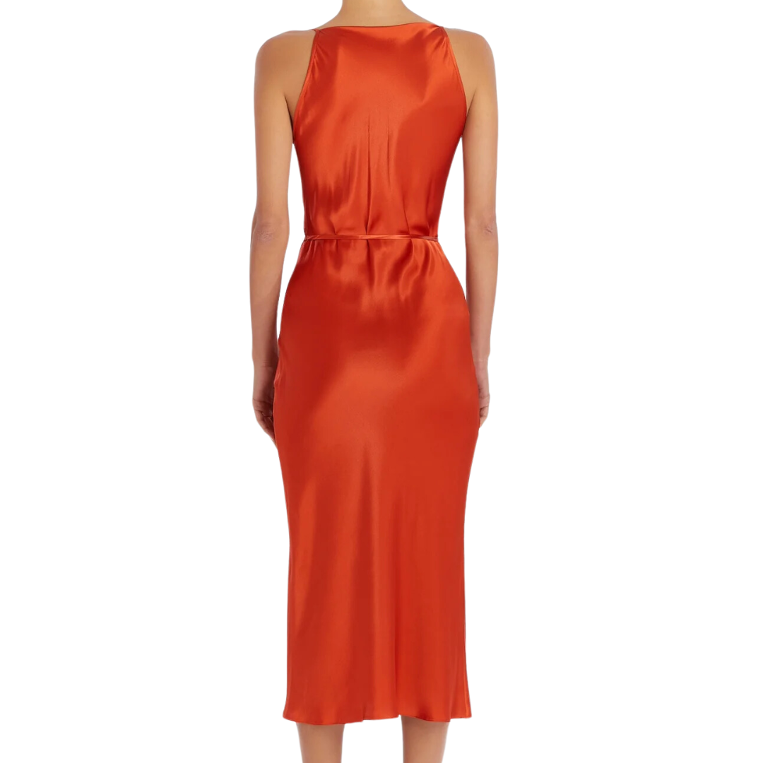 Shaelyn Silk Dress in Rhubarb